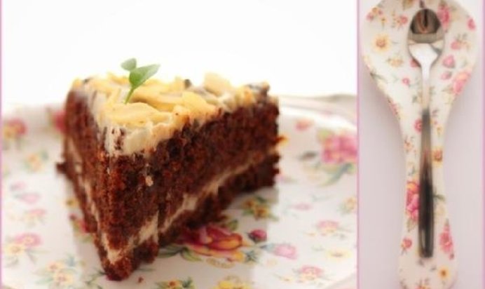 Морковно-шоколадный торт с кремом