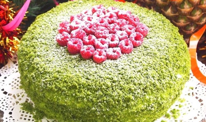 Йогуртовый торт «Зеленая полянка»