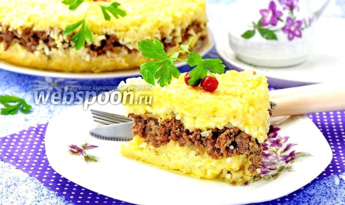 Запеканка из риса и фарша