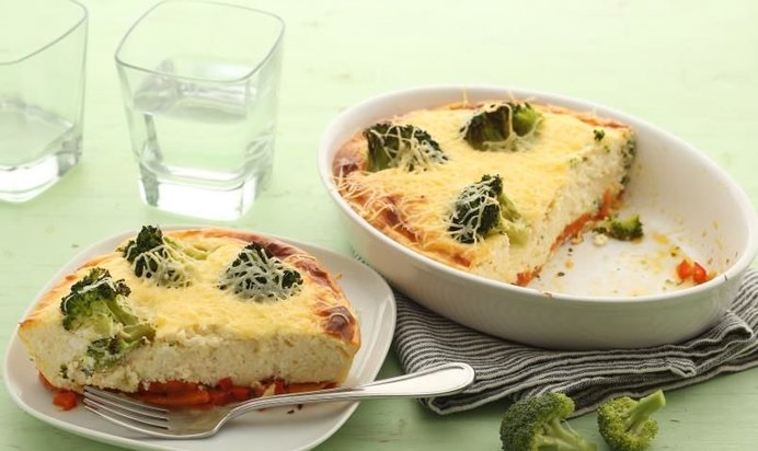 Творожная запеканка с овощами