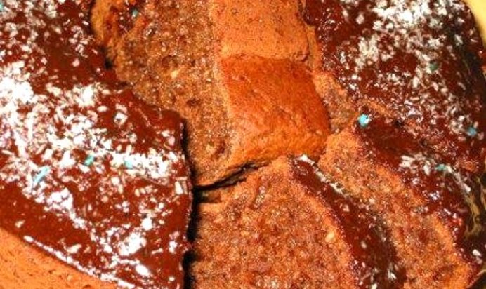 Творожно-кокосовый кекс с какао