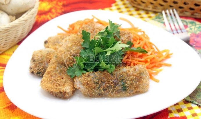 Рисовые блинчики с грибами