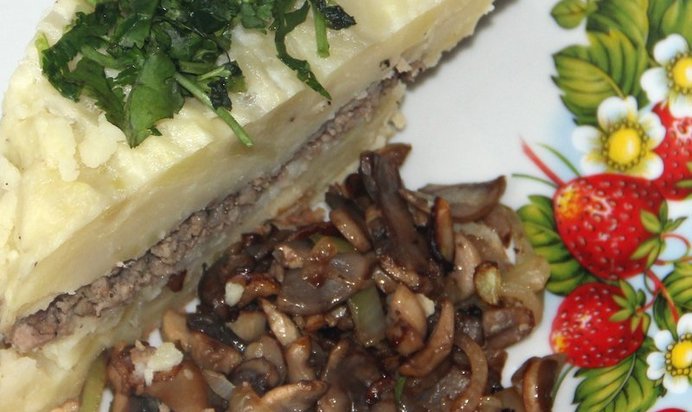 Запеканка картофельная с грибами