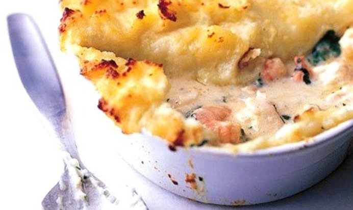 Запеканка с рыбой и картофелем