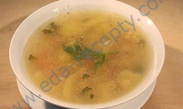 Картофельный суп на бараньем бульоне с тархуном