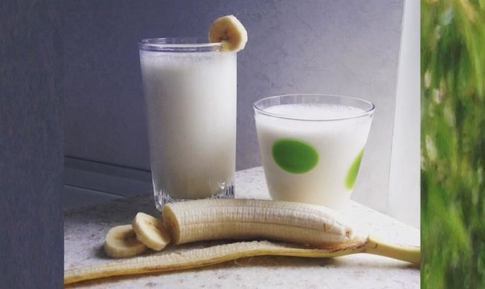 Банановый коктейль с мороженым