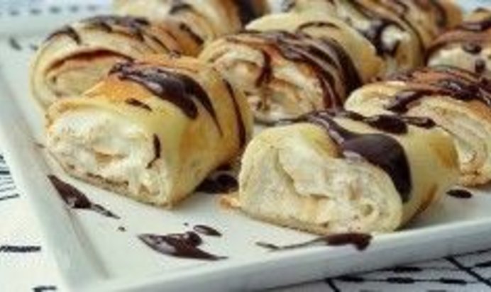 Блинчики с творожным кремом