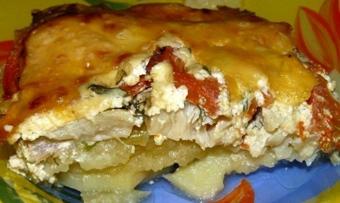 Обалденная картофельная запеканка с рыбкой