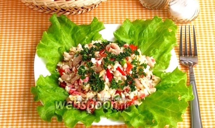 Салат из фасоли с овощами