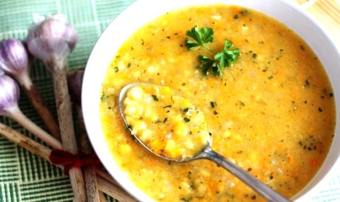 Гороховый суп с чесноком Быстро