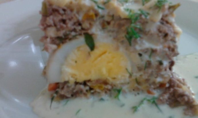 Запеканка из говяжьего фарша с яйцом