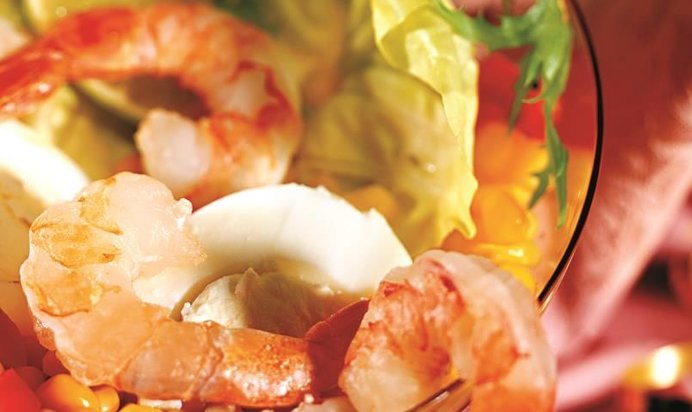 Салат с креветками