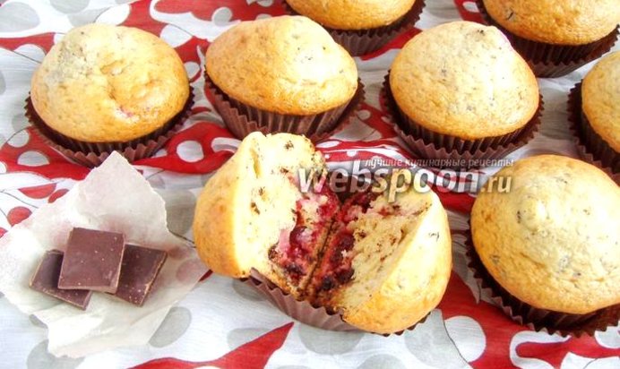 Маффины с йоштой и чёрным шоколадом