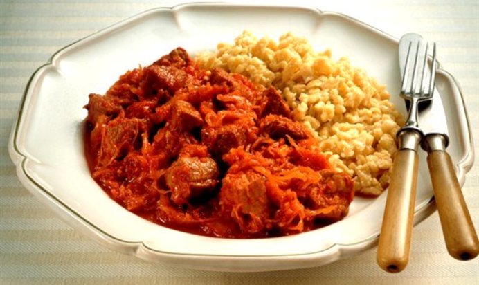 Гуляш из говяжьего сердца или вымени