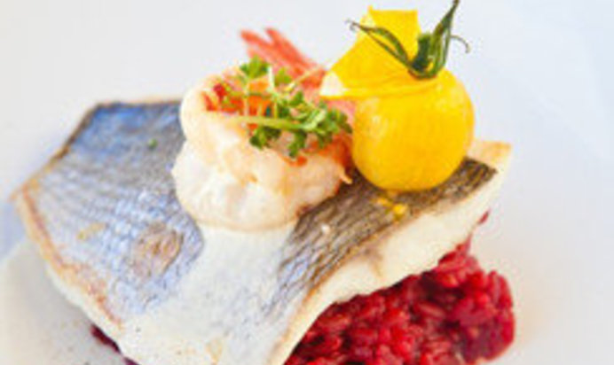 Дорада со свекольным ризотто от максима копылова