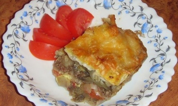 Запеканка с мясом и овощами