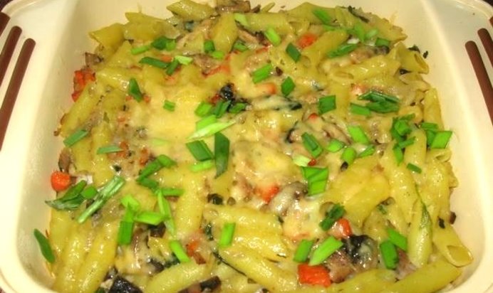 Запеканка с мясом и макаронами