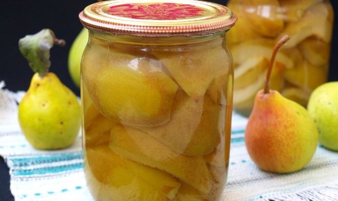 Груши консервированные в ванильном сиропе