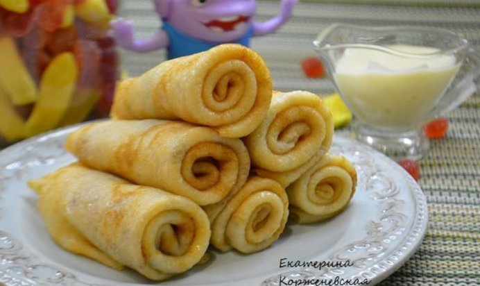 Десертные блинчики с творогом