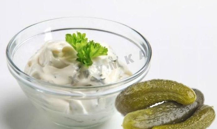Классический домашний соус тартар с солеными огурцами