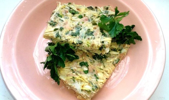 Диетическая запеканка из капусты с куриным мясом