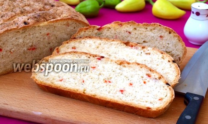 Хлеб с болгарским перцем и чесноком