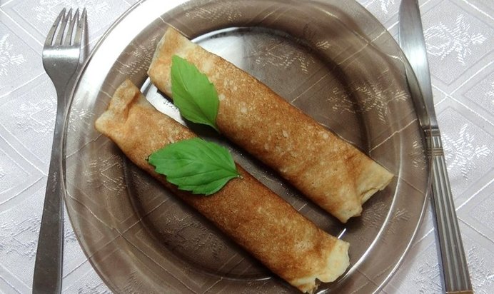 Блинчики с куриной грудкой