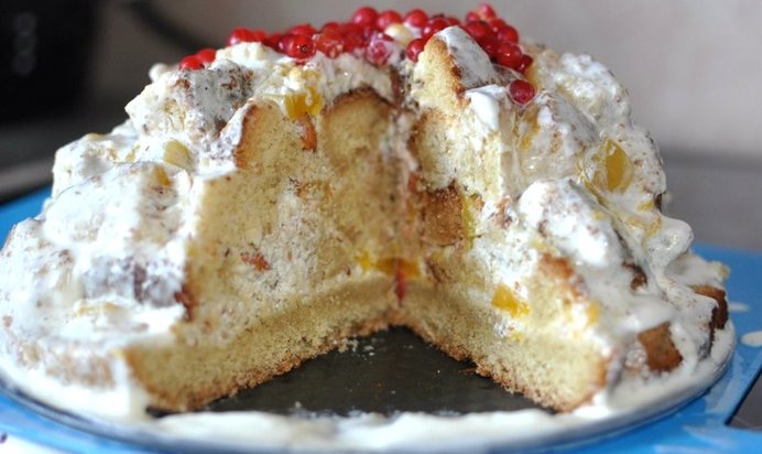 Торт «Панчо» с миндалем и ананасами