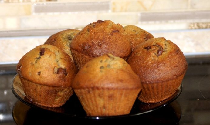 Банановые кексы с шоколадом