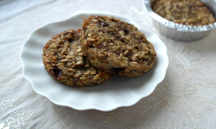 Овсяные кексы с бананом и цукини