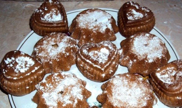 Бисквитные кексики в формочках