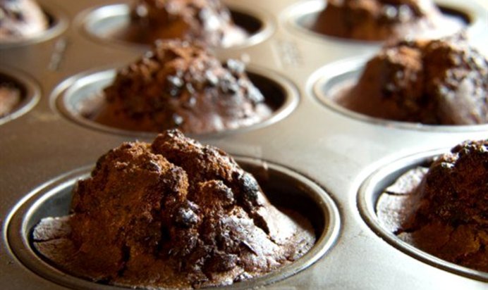 Шоколадные кексы с черникой