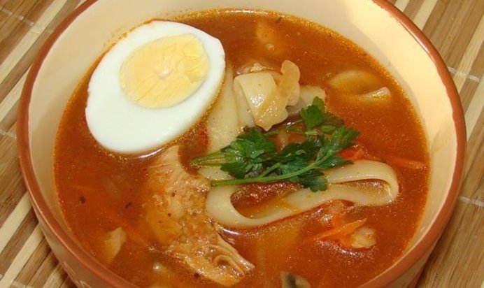 Лагман с грибами