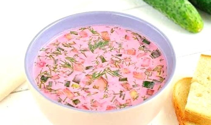 Свекольник холодный с мясом