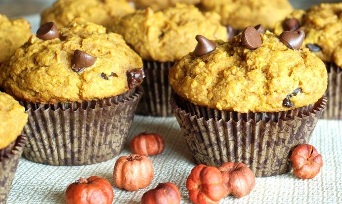 Тыквенные маффины с шоколадом