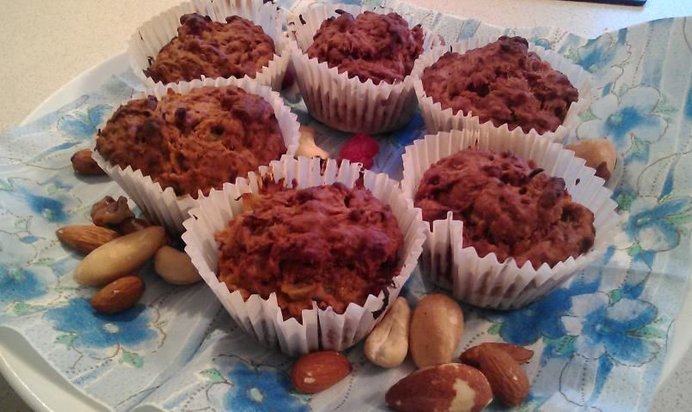 Постные кексы с морковью и грушей