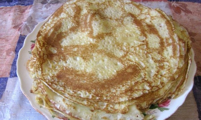 Блинчики на молоке с кипятком