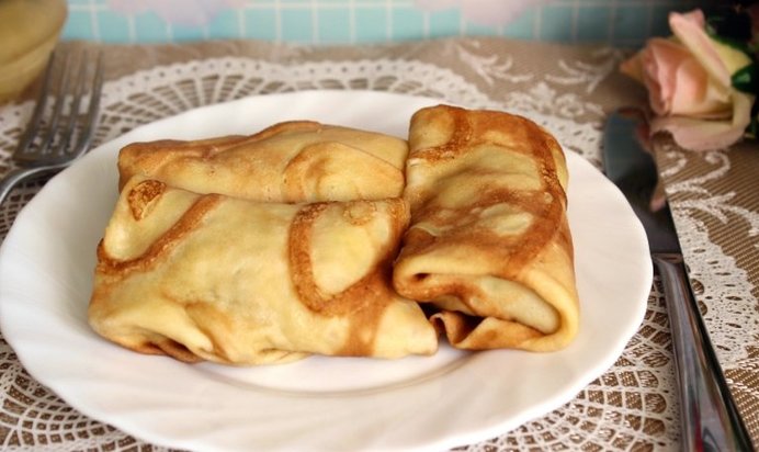 Блины с мясом по-домашнему