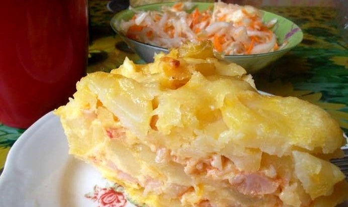 Картофельная запеканка с капустой