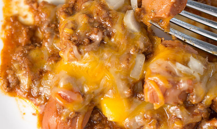 Запеканка с сосисками