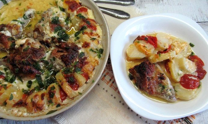 Куриная запеканка-полосатый рейс