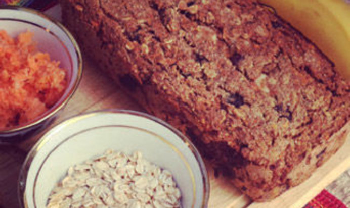 Овсяно-банановый кекс-коврижка без муки и сахара