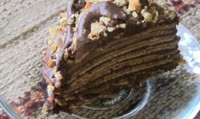 Торт «Панкейк» с заварным шоколадным кремом