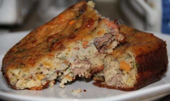 Кекс с печенью и овощами