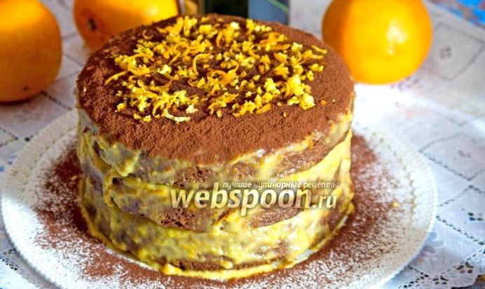 Шоколадный торт с апельсиновым кремом