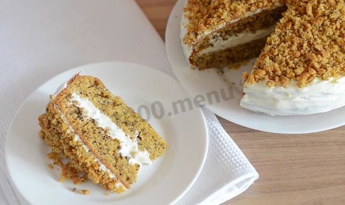 Морковный торт со сметанным кремом