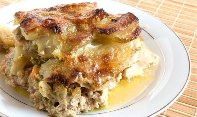 Мясная запеканка с картофелем