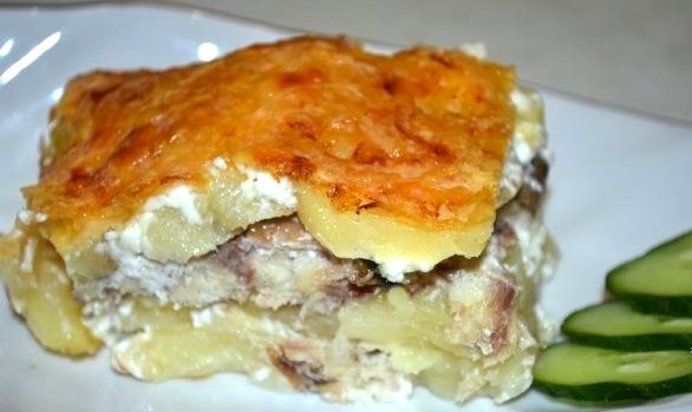 Запеканка из скумбрии