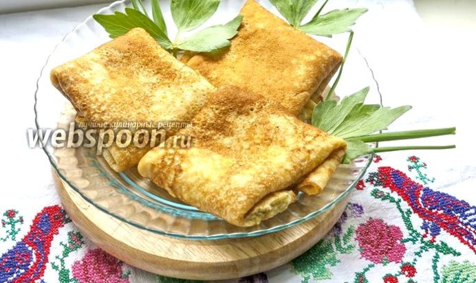 Блины с фаршем из жареной редьки