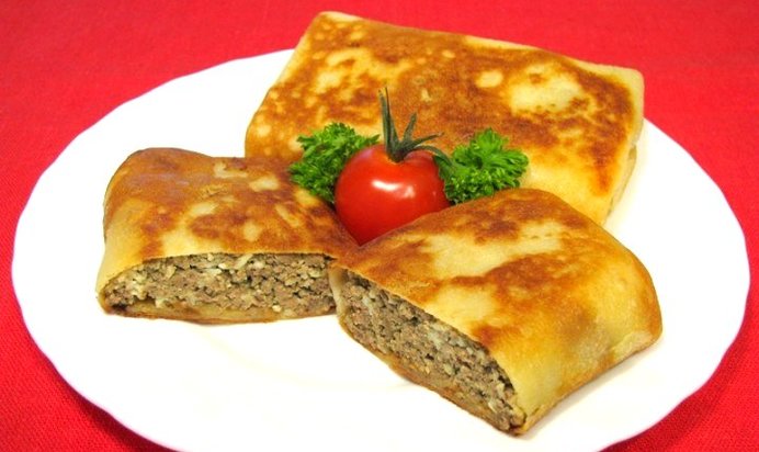 Блины, фаршированные печенью